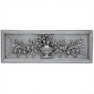 Rose Urn Relief Wall Relief — Silver finish