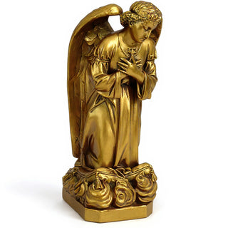 Sorrowing Angel at the Cross Statue - 27-inch — Antique Gold finish