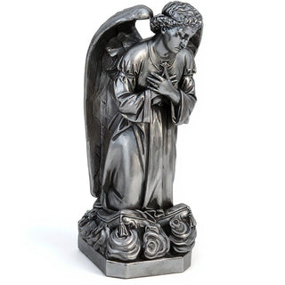 Sorrowing Angel at the Cross Statue - 27-inch — Antique Silver finish