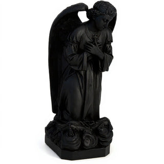 Sorrowing Angel at the Cross Statue - 27-inch — Dusted Black finish