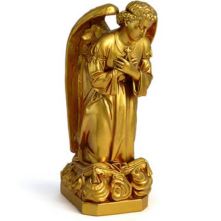 Sorrowing Angel at the Cross Statue - 27-inch — Deep Gold finish