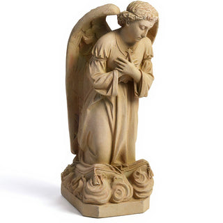 Sorrowing Angel at the Cross Statue - 27-inch — Dusted Sand finish