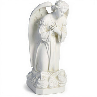 Sorrowing Angel at the Cross Statue - 27-inch — Flat White finish