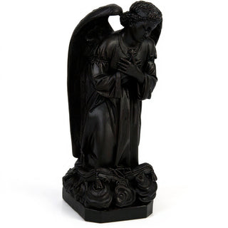 Sorrowing Angel at the Cross Statue - 27-inch — Iron finish