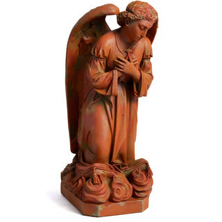 Sorrowing Angel at the Cross Statue - 27-inch — Metro finish