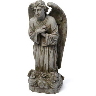 Kneeling Angel of Sorrow Statue - 27-inch — Antique Stone finish