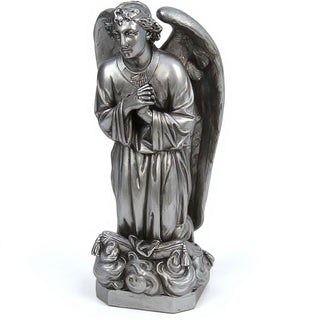 Kneeling Angel of Sorrow Statue - 27-inch — Antique Silver finish