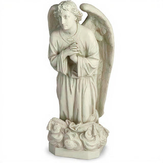 Kneeling Angel of Sorrow Statue - 27-inch — Antique White finish