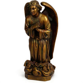 Kneeling Angel of Sorrow Statue - 27-inch — Bronze finish