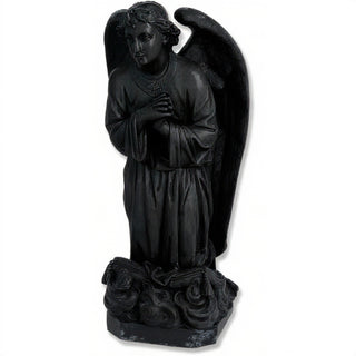 Kneeling Angel of Sorrow Statue - 27-inch — Dusted Black finish