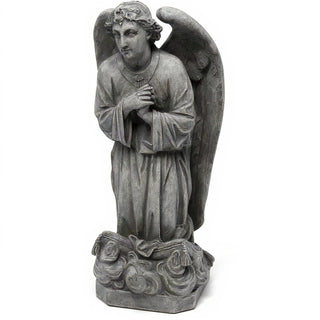 Kneeling Angel of Sorrow Statue - 27-inch — Old Stone finish