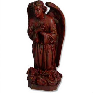 Kneeling Angel of Sorrow Statue - 27-inch — Rust finish
