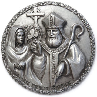 Saint Bridget Wall Plaque - 10-inch — Antique Silver finish