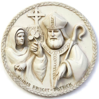 Saint Bridget Wall Plaque - 10-inch — Antique White finish
