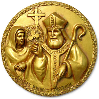 Saint Bridget Wall Plaque - 10-inch — Deep Gold finish