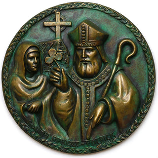 Saint Bridget Wall Plaque - 10-inch — Green Bronze finish