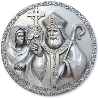 Saint Bridget Wall Plaque - 10-inch — Silver finish