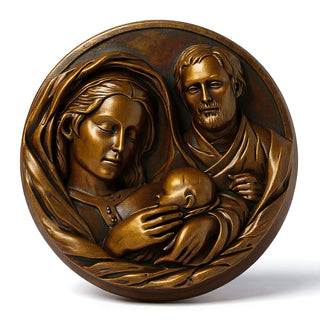 Holy Family Plaque Statue - 10-inch