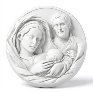 Holy Family Plaque Statue - 10-inch
