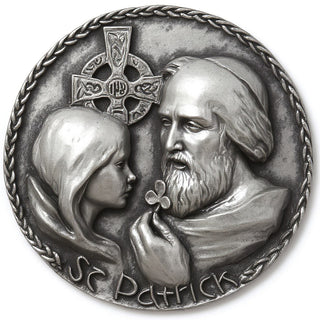 Saint Patrick Wall Plaque - 10-inch — Antique Silver finish