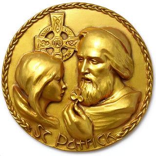 Saint Patrick Wall Plaque - 10-inch — Deep Gold finish