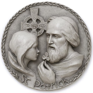 Saint Patrick Wall Plaque - 10-inch — Limestone finish