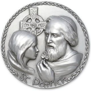 Saint Patrick Wall Plaque - 10-inch — Silver finish