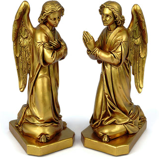 Shrine Angel Set Statue - 39-inch — Antique Gold finish