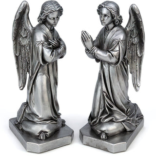 Shrine Angel Set Statue - 39-inch — Antique Silver finish