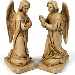 Shrine Angel Set Statue - 39-inch — Dusted Sand finish