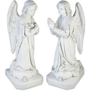 Shrine Angel Set Statue - 39-inch — Flat White finish