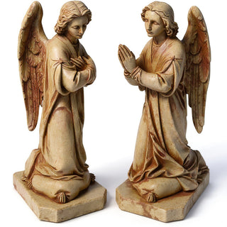 Shrine Angel Set Statue - 39-inch — Gothic Stone finish
