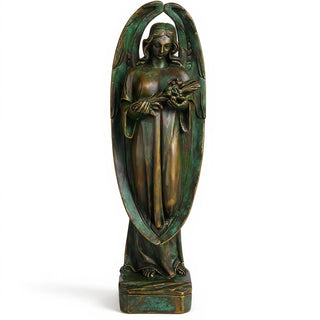 Angel of Mourning Statue - 34-inch — Green Bronze finish