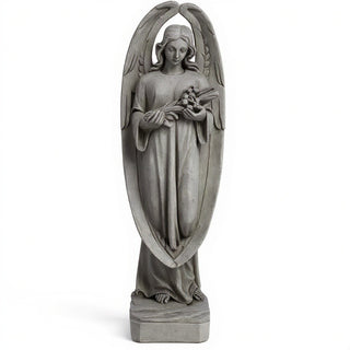 Angel of Mourning Statue - 34-inch — Limestone finish