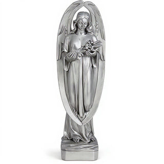 Angel of Mourning Statue - 34-inch — Silver finish