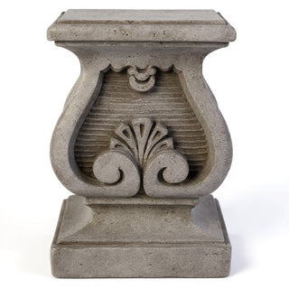 Barga Pedestal - 15.5-inch — Antique Stone finish