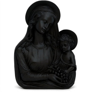 Madonna Eucharist Wall Plaque - 18-inch — Flat Black finish
