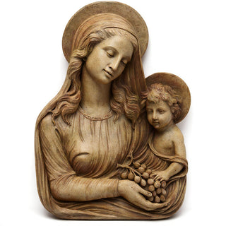 Madonna Eucharist Wall Plaque - 18-inch — Gothic Stone finish