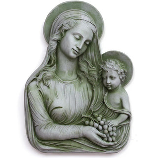 Madonna Eucharist Wall Plaque - 18-inch — Mossy Green finish