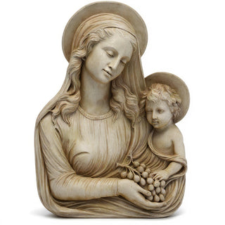 Madonna Eucharist Wall Plaque - 18-inch — Museum Terracotta finish