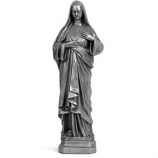 Immaculate Heart of Mary Statue - 16-inch — Aged Silver finish