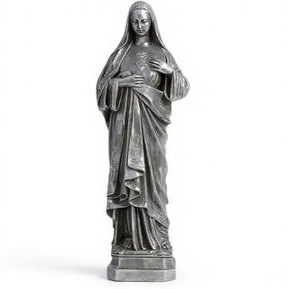 Immaculate Heart of Mary Statue - 16-inch — Antique Silver finish
