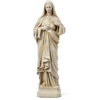 Immaculate Heart of Mary Statue - 16-inch — Antique White finish