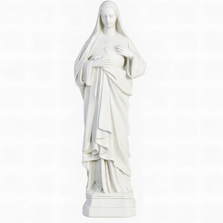 Immaculate Heart of Mary Statue - 16-inch — Flat White finish