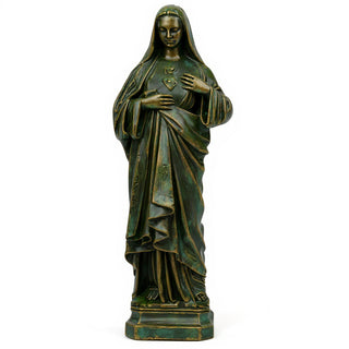 Immaculate Heart of Mary Statue - 16-inch — Green Bronze finish