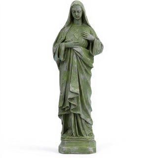 Immaculate Heart of Mary Statue - 16-inch — Mossy Green finish