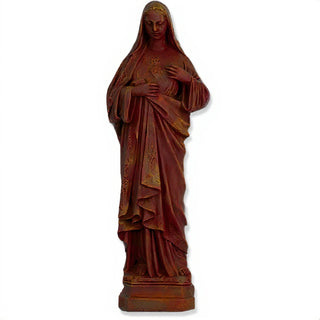Immaculate Heart of Mary Statue - 16-inch — Rust finish