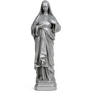 Immaculate Heart of Mary Statue - 16-inch — Silver finish
