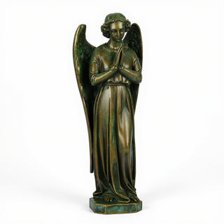 Cari Praying Angel Statue - 25-inch — Green Bronze finish