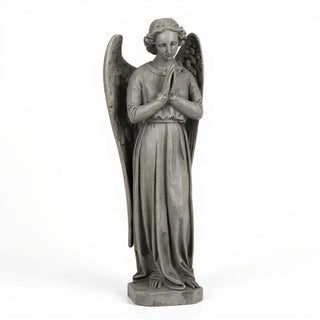 Cari Praying Angel Statue - 25-inch — Limestone finish